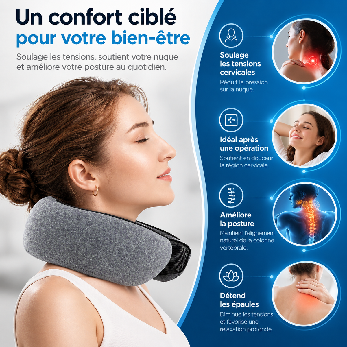 Oreiller de voyage cervical à mémoire de forme – CERVISOM (photo 5)