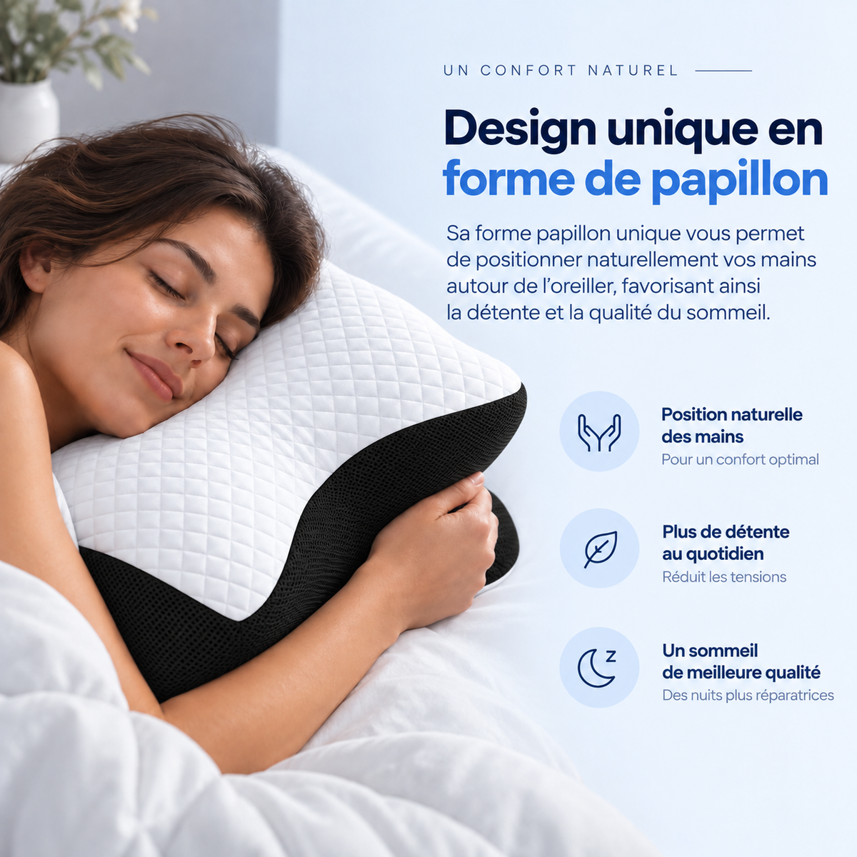 Oreiller Ergonomique Cervical à Mémoire de Forme