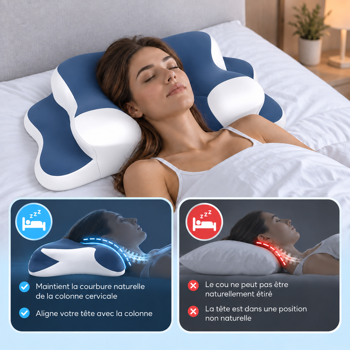 Oreiller Cervical Premium à Mémoire de Forme